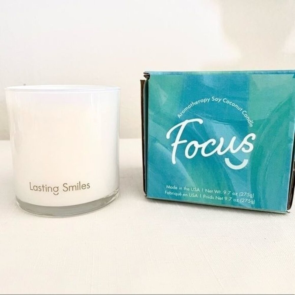 Lasting Smiles Aromatherapy Cause Candle Focus 9.7 oz up to 65 hours Soy Coconut